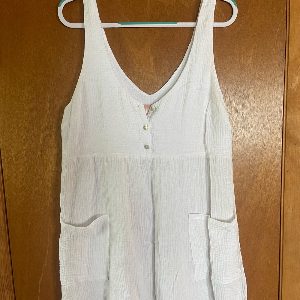 Show Me Your MuMu Ivory Button-Down Dress/Cover Up